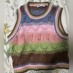 Colorful knitted vest